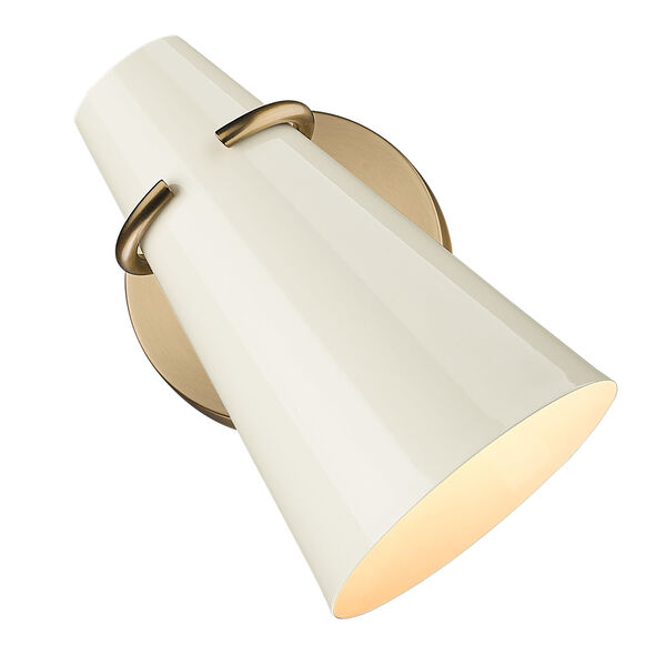 Reeva White and Modern Brass One-Light Wall Sconce, image 5